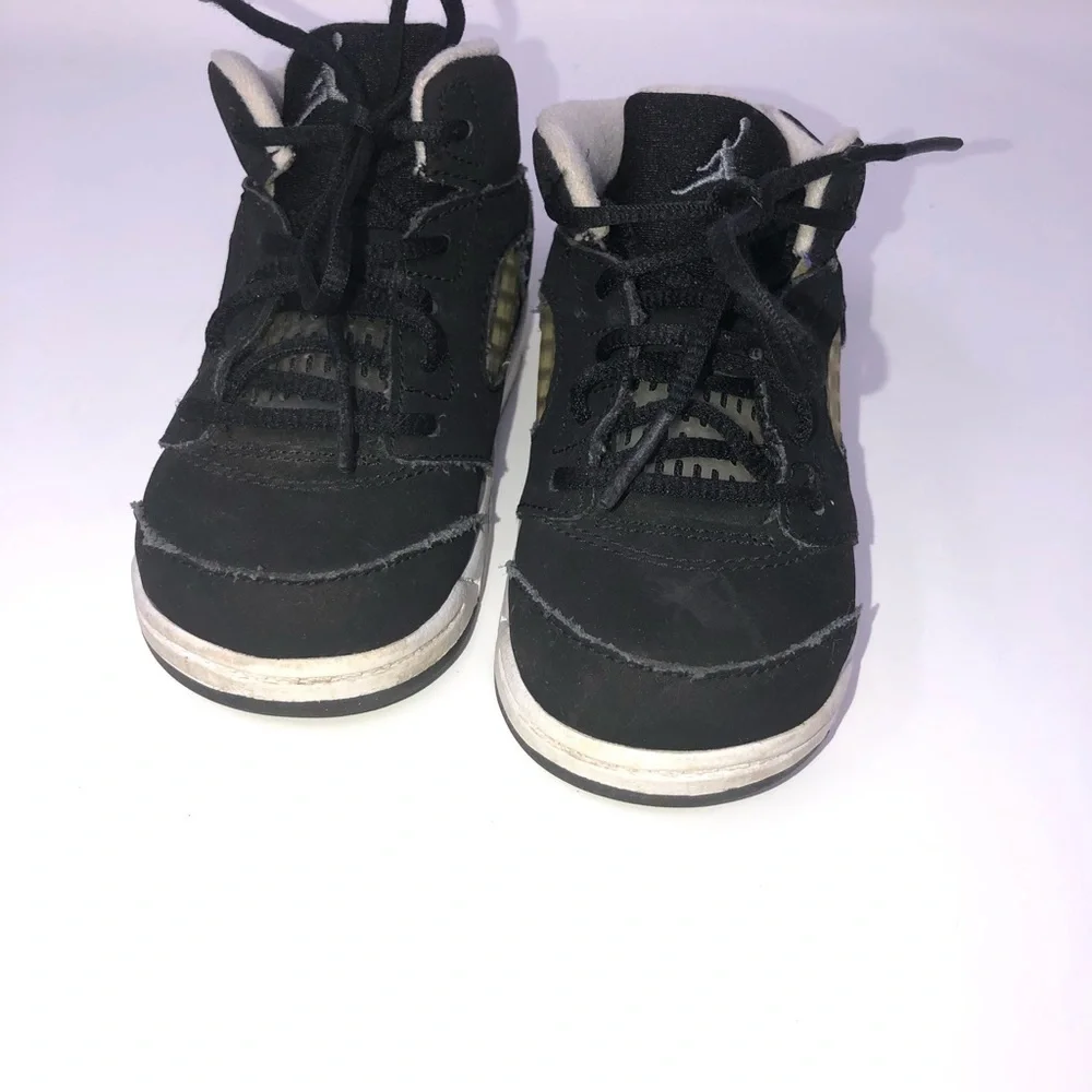 NIKE jordans retro 5 black kids toddler shoes 7c